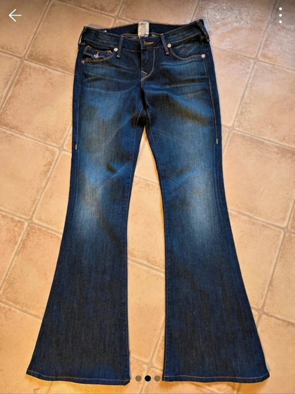 True Religion Carrie Low Rise Flare Jeans Blue Waist 27